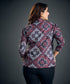 Black, White And Red Printed Blazer